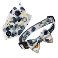 Harleys Companions - Funk the Dog Collar, Bowtie & Bandana Set | Paint Splodge Grey, Green, Yellow & White