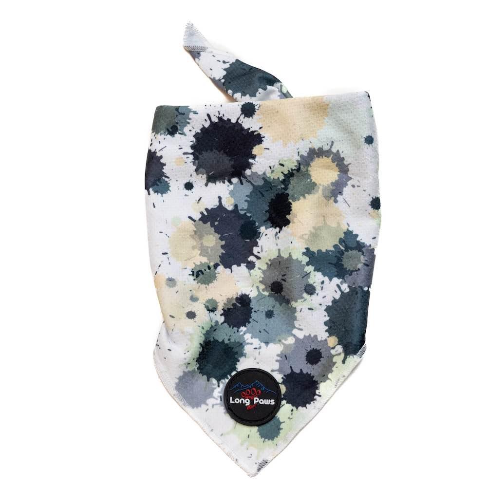 Harleys Companions - Funk The Dog Bandana | Paint Splodge Grey, Green, Yellow & White