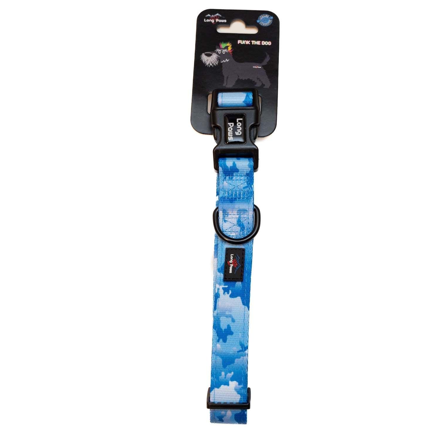 Harleys Companions - Funk The Dog Padded Dog Collar | Blue Camo