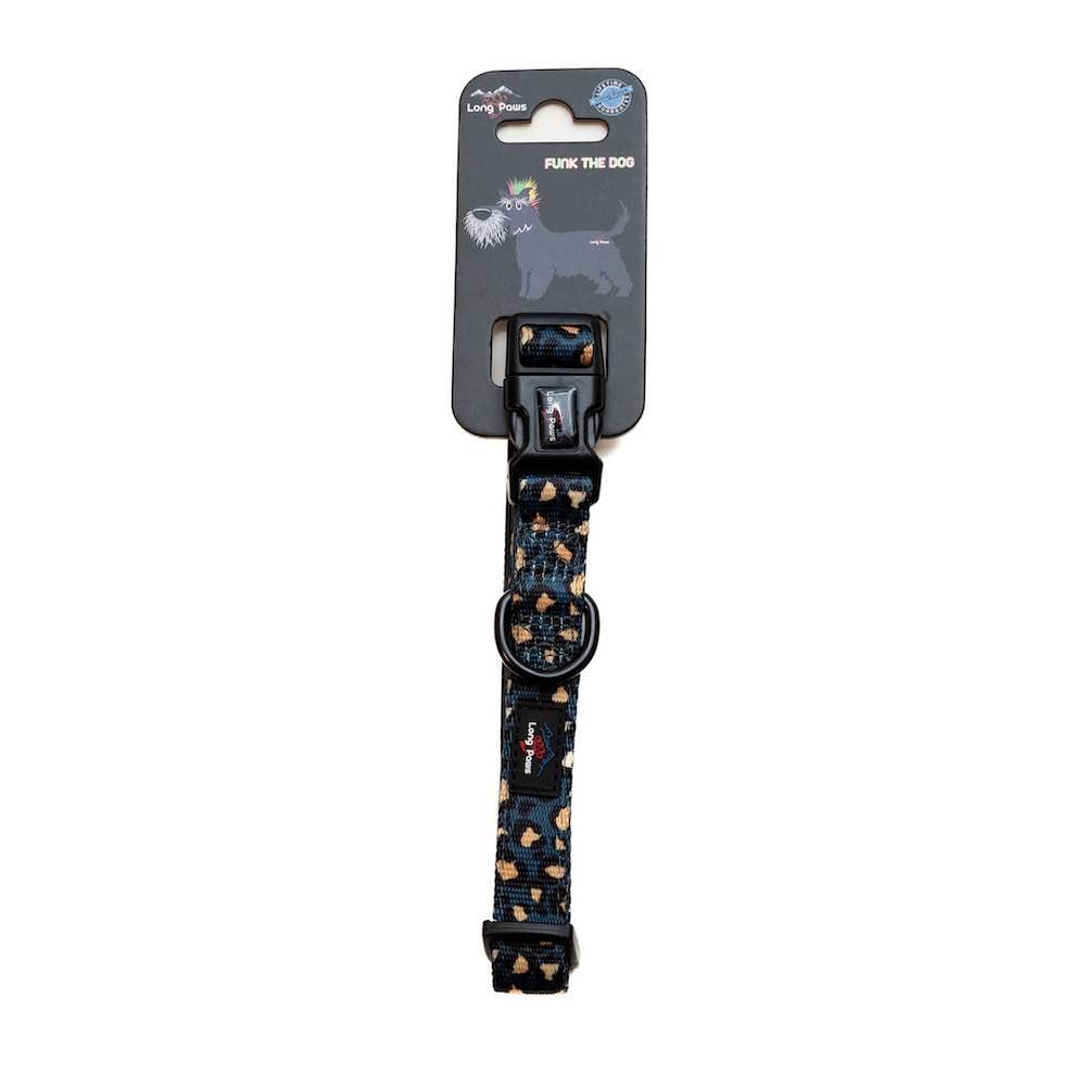 Harleys Companions - Funk The Dog Padded Dog Collar | Leopard Dog Collar Green & Gold