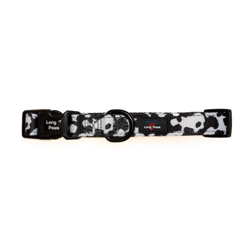 Harleys Companions - Funk The Dog Padded Dog Collar | Black & White Cow Print
