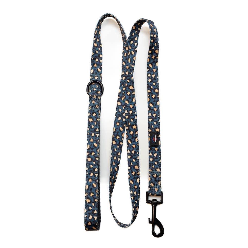 Harleys Companions - Funk The Dog Lead | Leopard Green & Gold