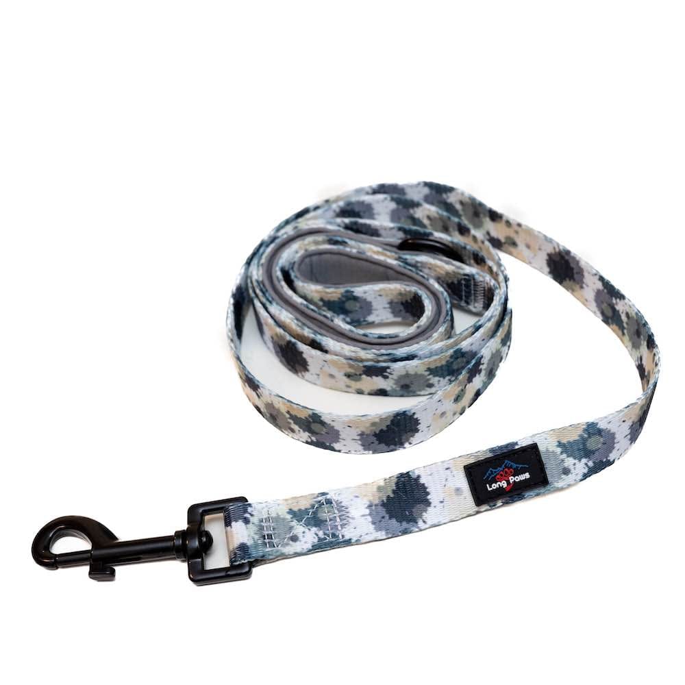 Harleys Companions - Funk the Dog Lead & Bowtie Set | Paint Splodge Grey, Green, Yellow & White
