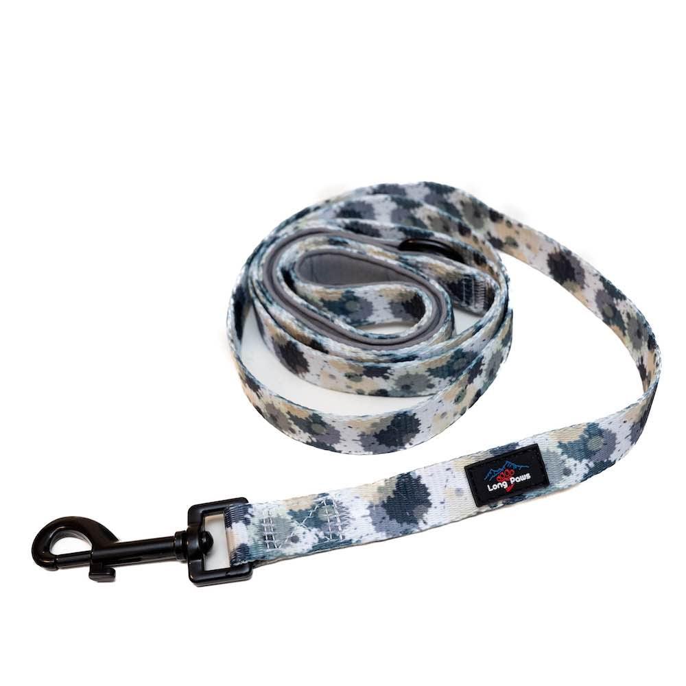 Harleys Companions - Funk the Dog Lead | Paint Splodge Grey, Green, Yellow & White