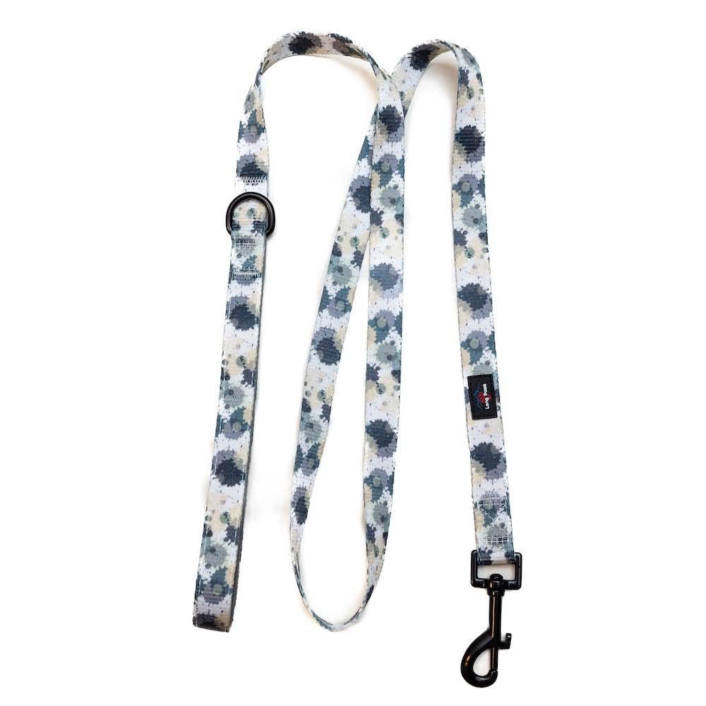 Harleys Companions - Funk the Dog Lead | Paint Splodge Grey, Green, Yellow & White