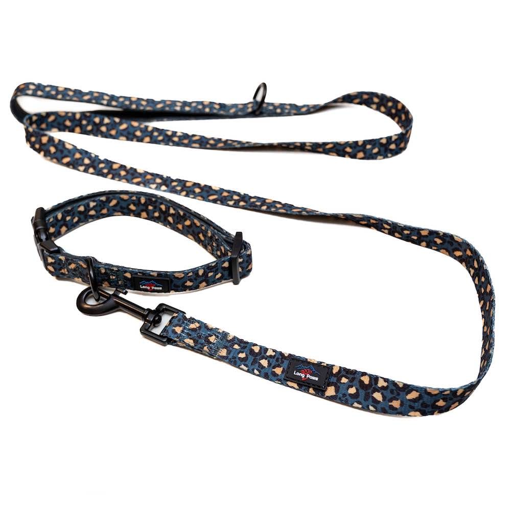 Harleys Companions - Funk the Dog Collar & Lead Set | Leopard Green & Gold