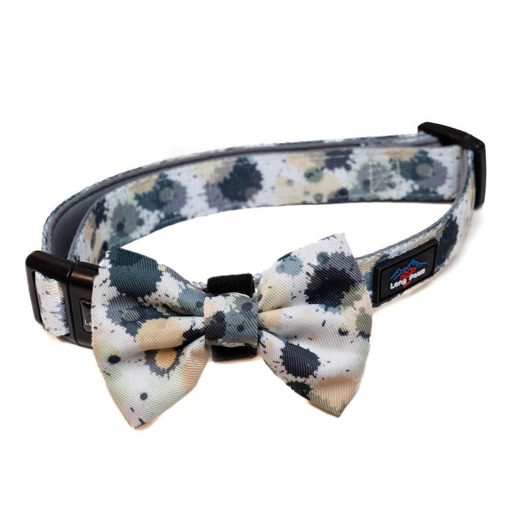 Harleys Companions - Funk The Dog Bow | Paint Splodge Grey, Green, Yellow & White