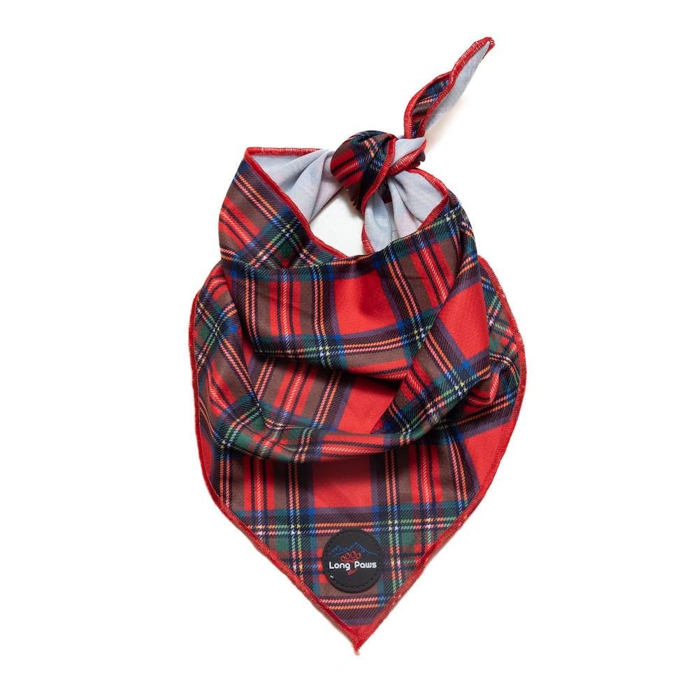 Harleys Companions - Funk The Dog Tartan Bow & Bandana Christmas Set | Red Traditional Tartan