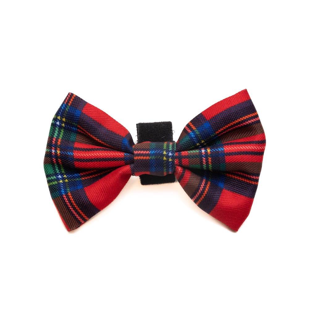 Harleys Companions - Funk The Dog Tartan Bow & Bandana Christmas Set | Red Traditional Tartan