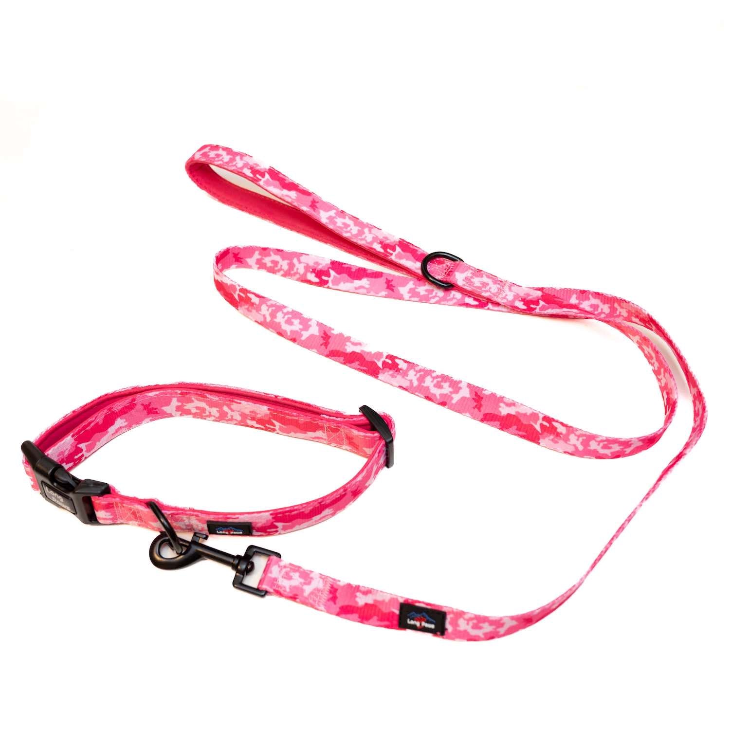 Harleys Companions - Funk the Dog Collar & Lead Set | Pink Camo