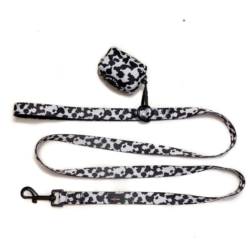Harleys Companions - Funk the Dog Lead & Poo Bag Pouch Set | Cow Print