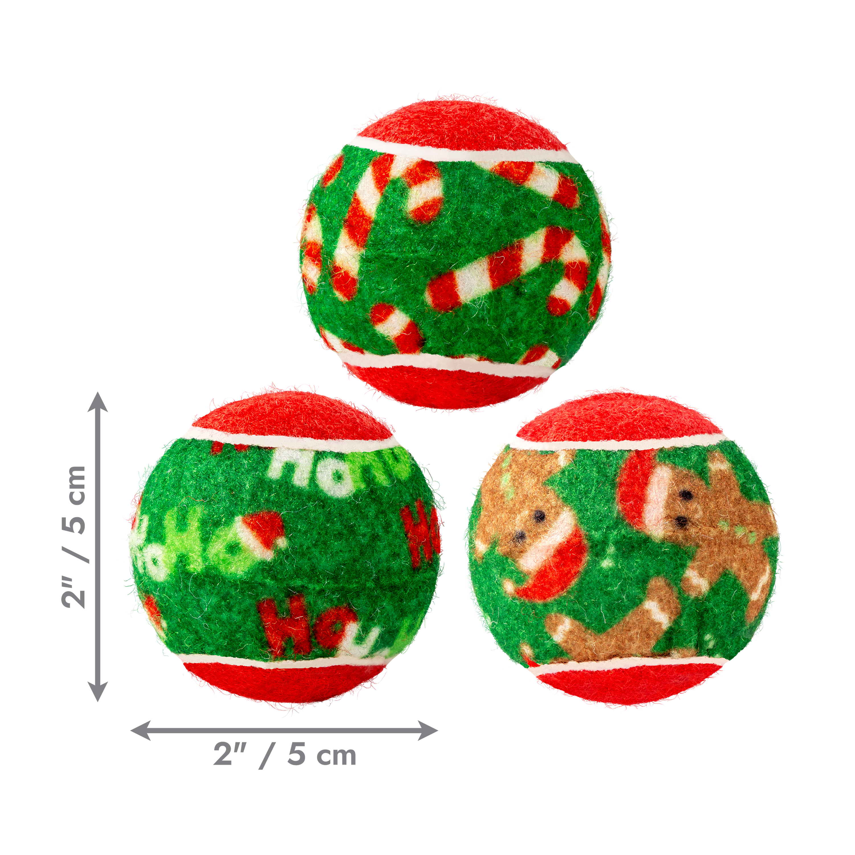 KONG Holiday SqueakAir Balls 6-pk Sm