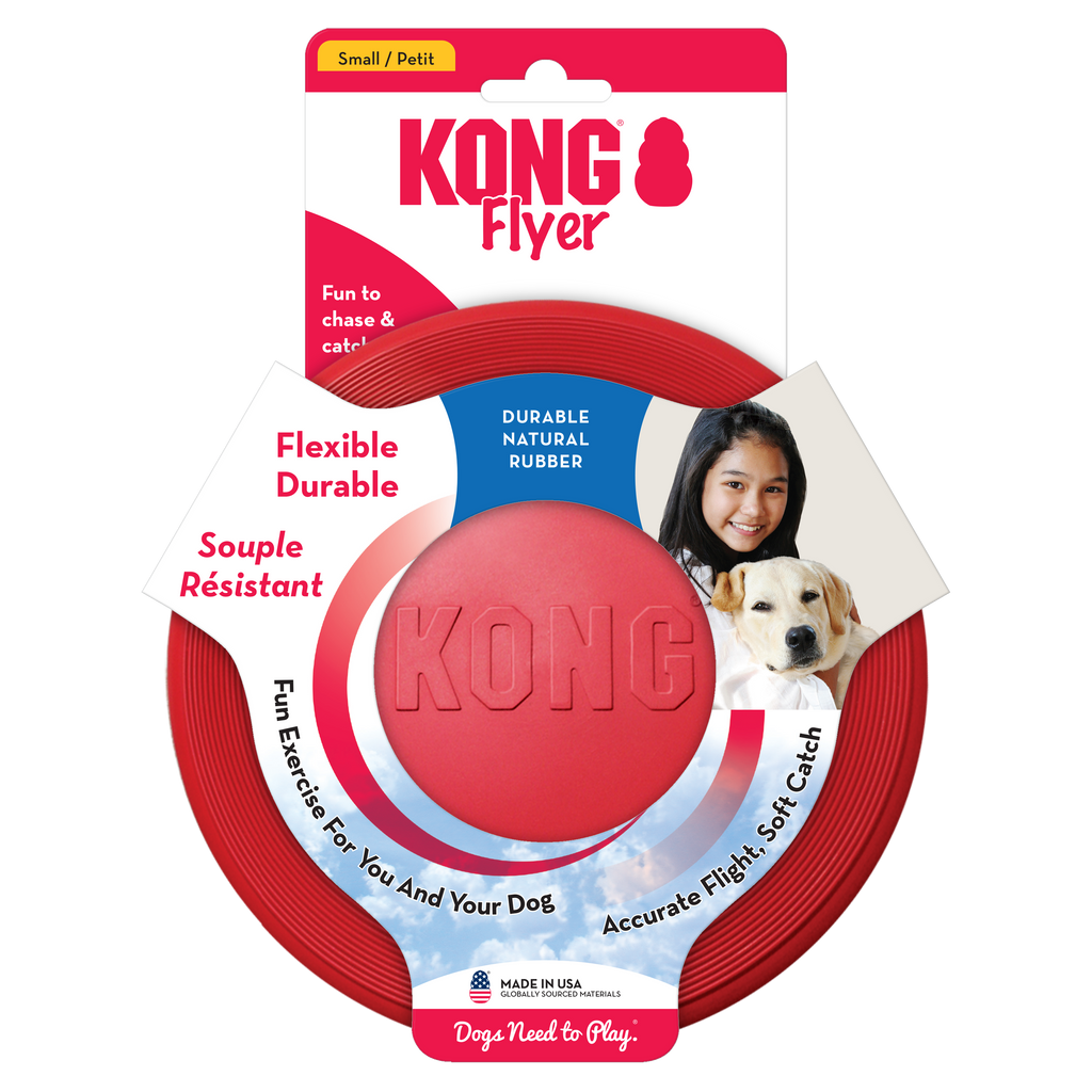 KONG Flyer Durable Flying Disc Dog Toy - Small Red (17.5cm)