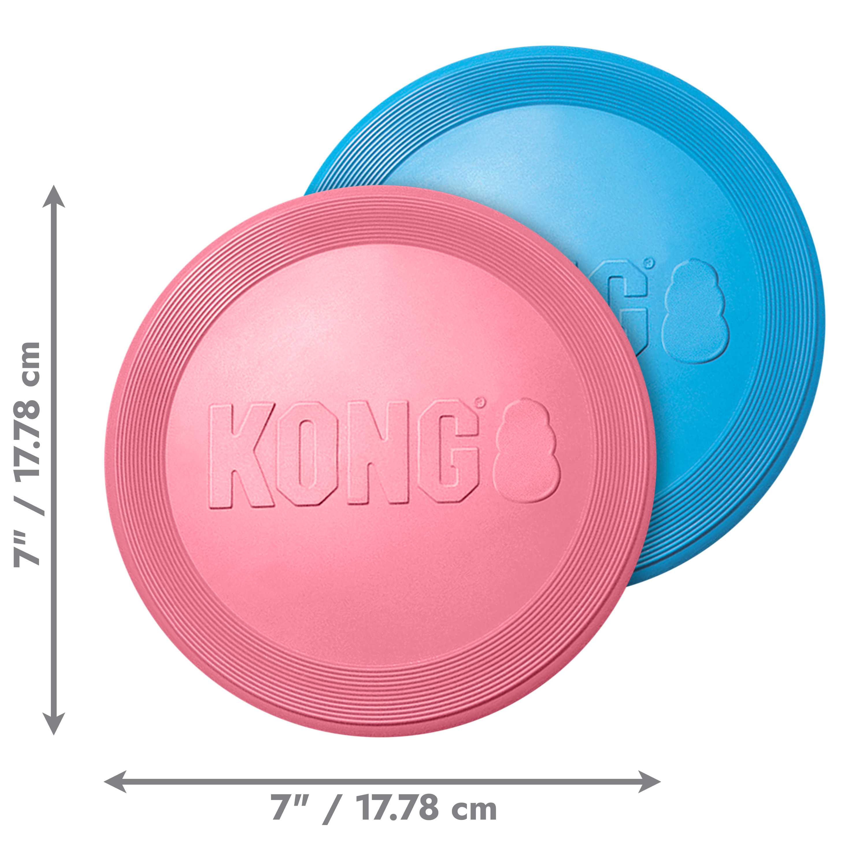 KONG Puppy Durable Flying Disc Dog Toy - Small Blue/Pink (17.5cm)