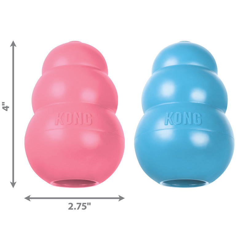 KONG Puppy Durable Chew Dog Toy - Large Blue/Pink (10cm)