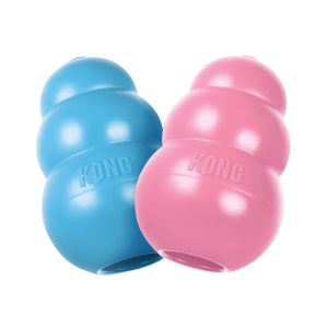 KONG Puppy Durable Chew Dog Toy - Large Blue/Pink (10cm)
