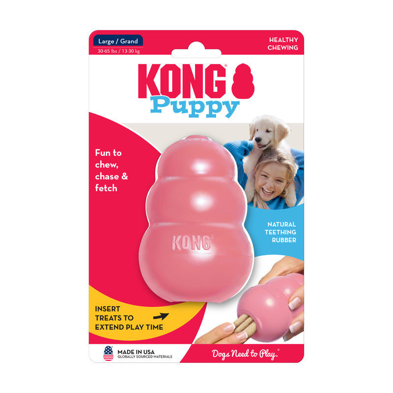 KONG Puppy Durable Chew Dog Toy - X-Small Blue/Pink (5.5cm)