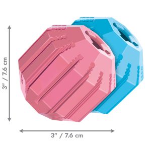 KONG Puppy Activity Ball Treat Dispensing Dog Toy - Medium Blue/Pink (7cm)