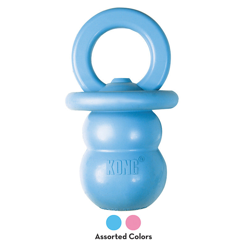 KONG Puppy Binkie Treat Dispensing Dog Toy - Medium Blue/Pink (13cm)