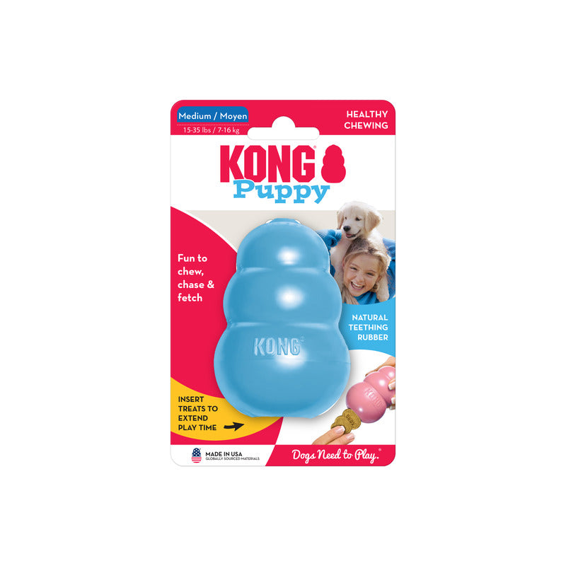 KONG Puppy Durable Chew Dog Toy - X-Small Blue/Pink (5.5cm)