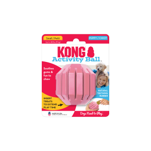KONG Puppy Activity Ball Treat Dispensing Dog Toy - Small Blue/Pink (6cm)
