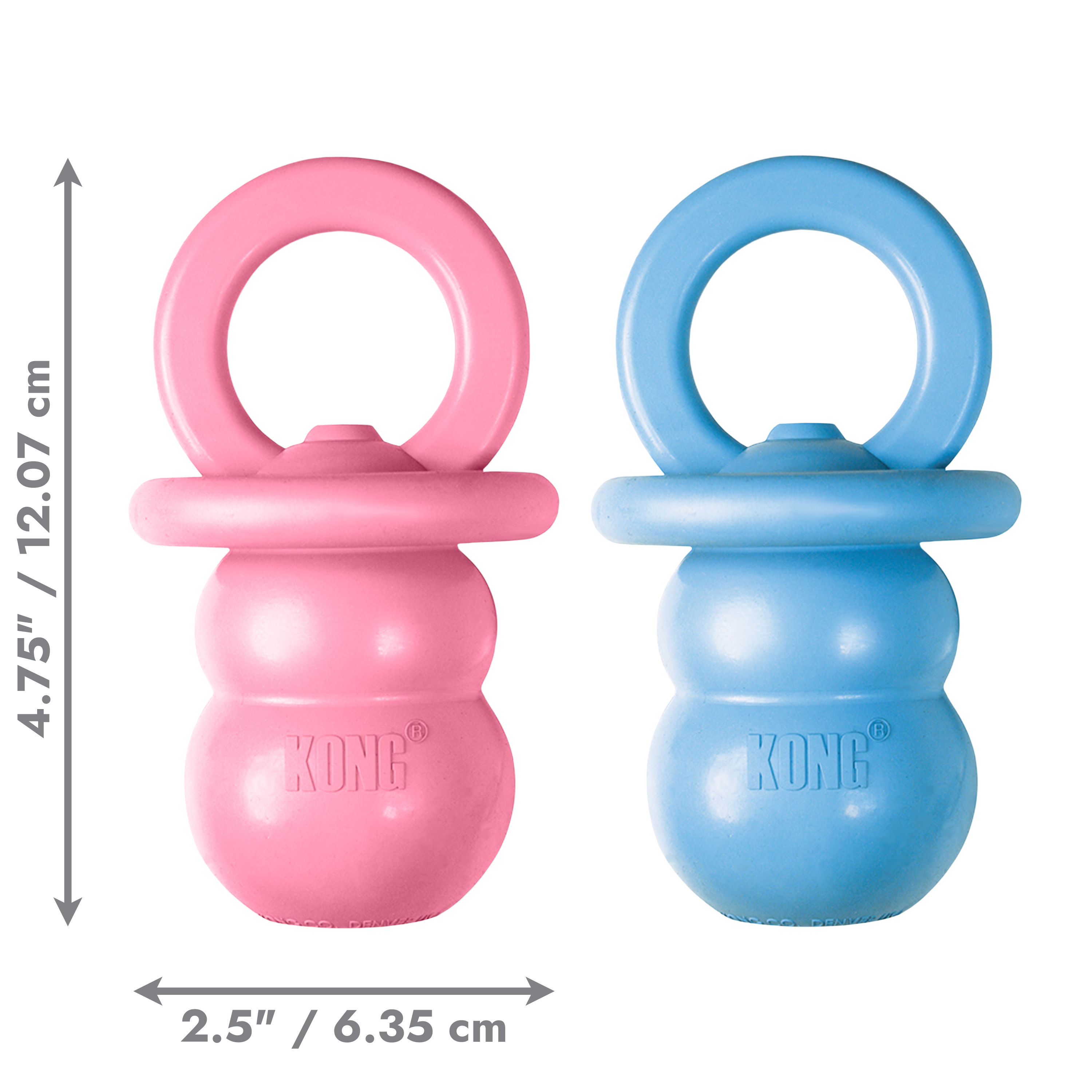 KONG Puppy Binkie Treat Dispensing Dog Toy - Small Blue/Pink (11.5cm)