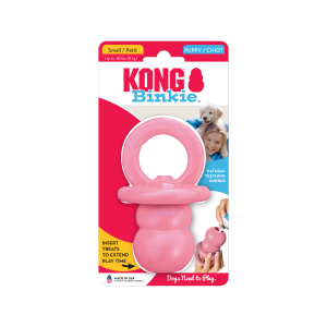 KONG Puppy Binkie Treat Dispensing Dog Toy - Small Blue/Pink (11.5cm)