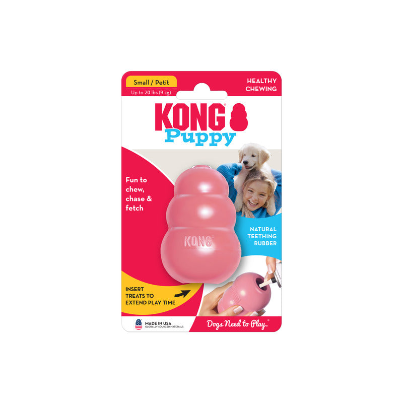 KONG Puppy Durable Chew Dog Toy - X-Small Blue/Pink (5.5cm)