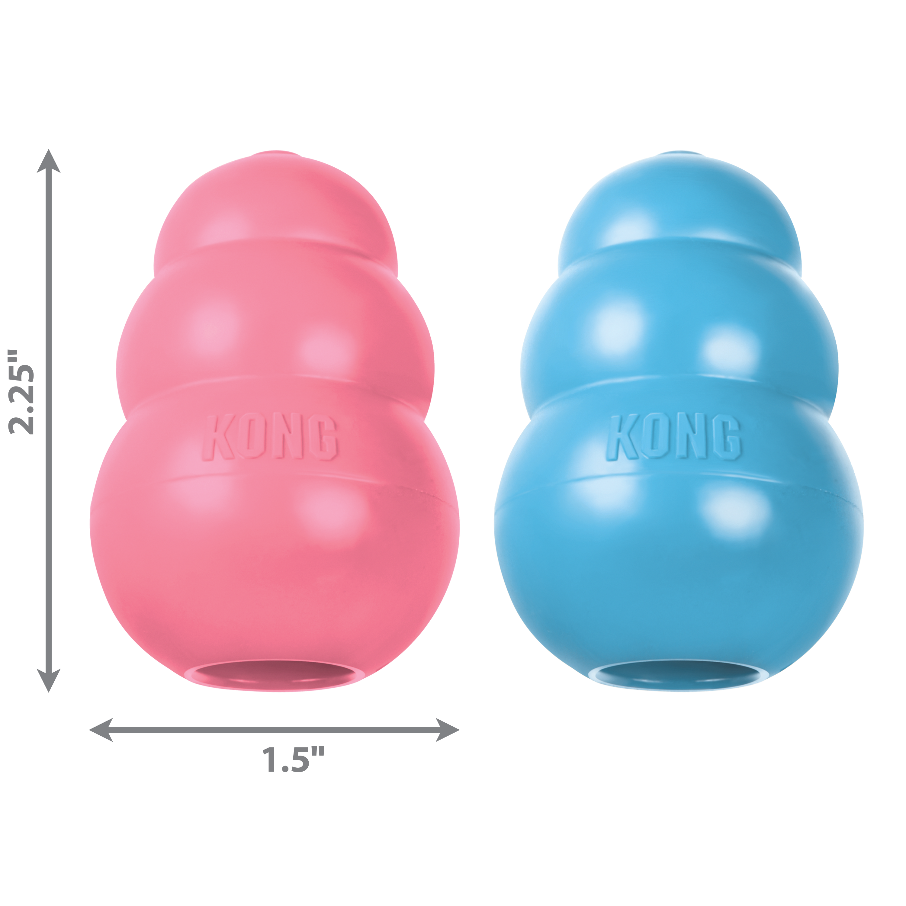 KONG Puppy Durable Chew Dog Toy - X-Small Blue/Pink (5.5cm)