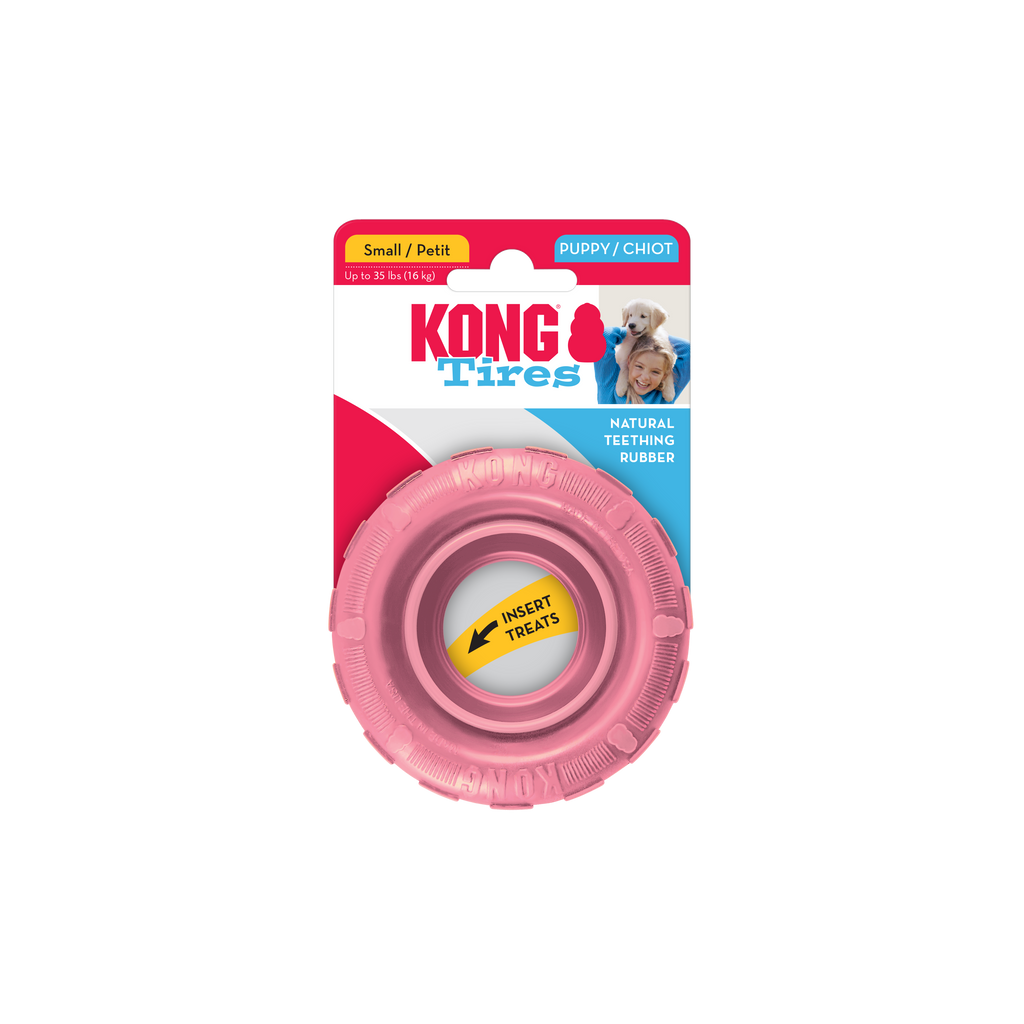 KONG Puppy Tires Durable Chew Dog Toy - Small