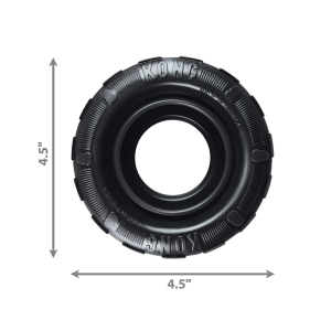 KONG Traxx Durable Rubber Chew Dog Toy - Medium/Large Black (11cm)