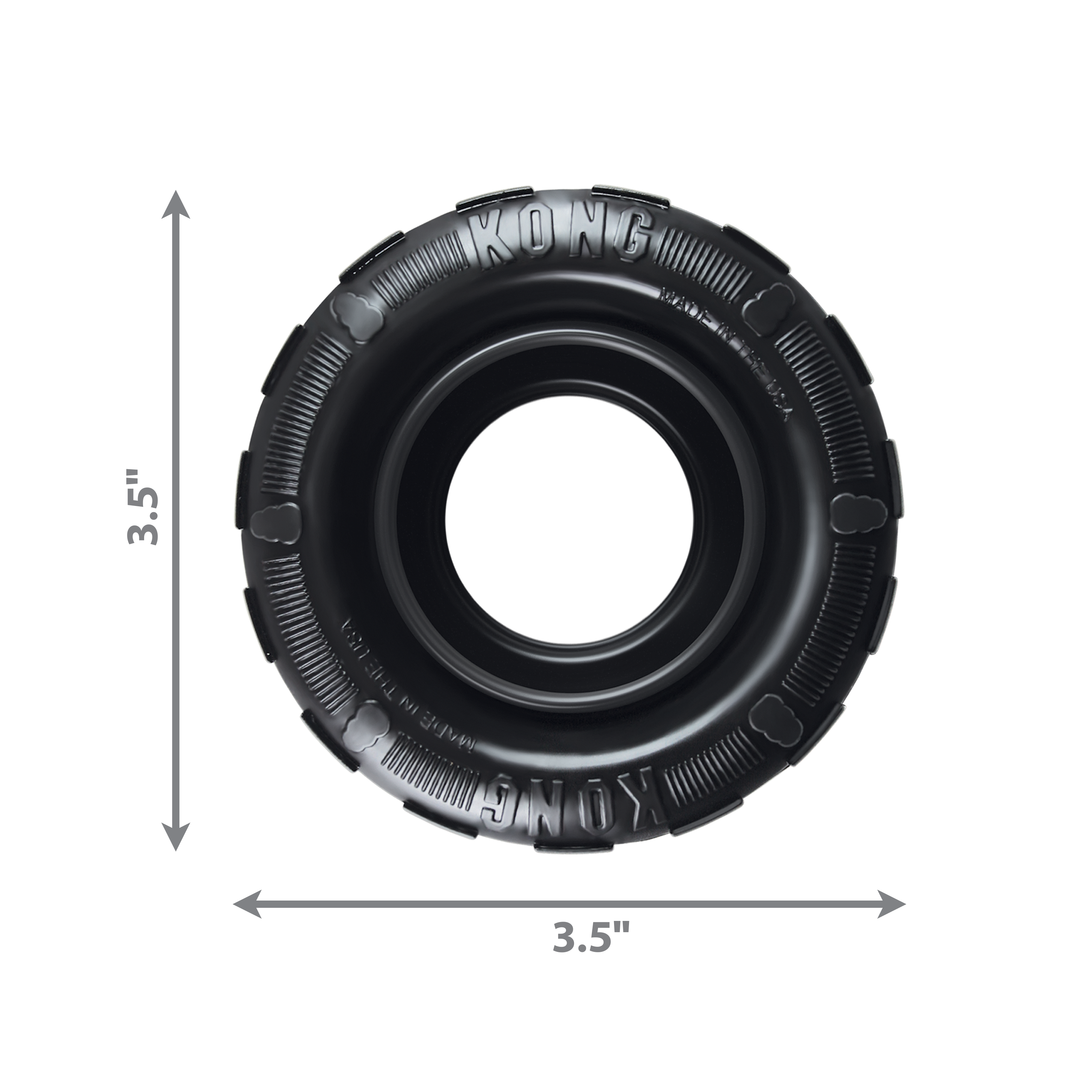 KONG Traxx Durable Rubber Chew Dog Toy - Small Black (9cm)