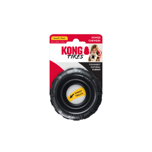 KONG Traxx Durable Rubber Chew Dog Toy - Small Black (9cm)