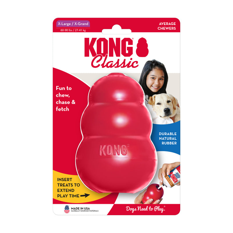KONG Classic Durable Dog Chew Toy X-Small 5.5cm - Red