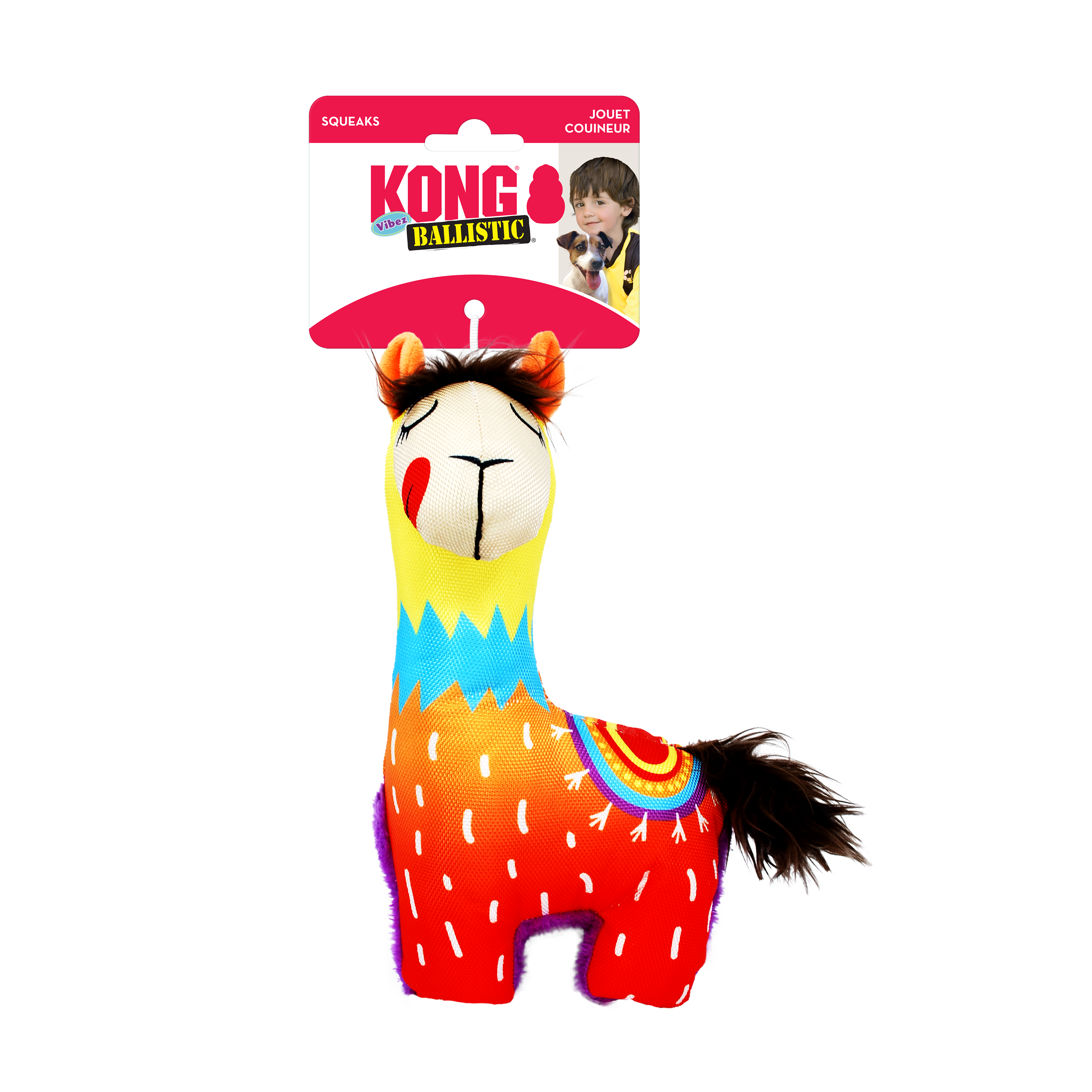 KONG Ballistic Vibez Llamas Durable Dog Toy Small/Medium - Assorted
