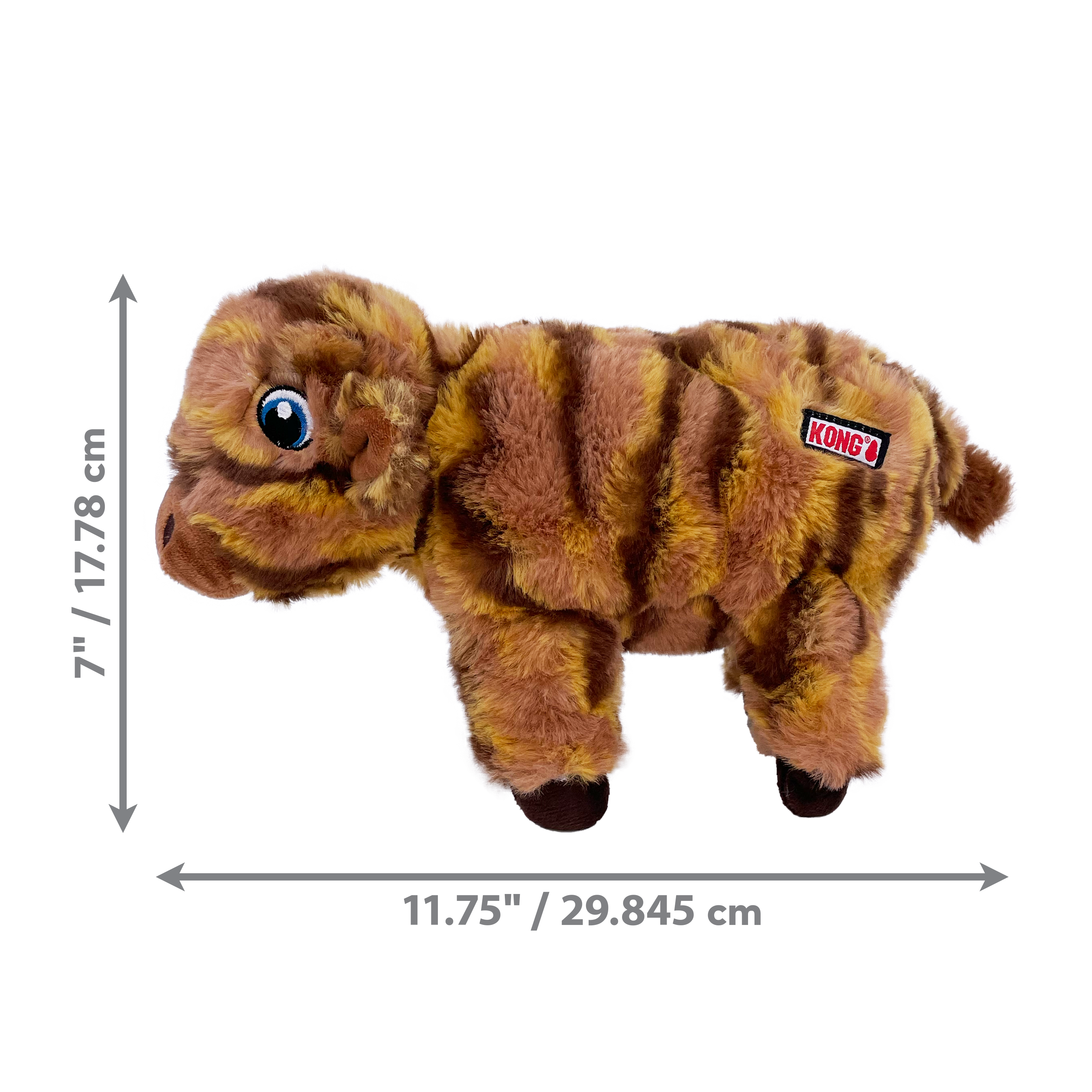 KONG Low Stuff Stripes Cow Squeaky Dog Toy Medium