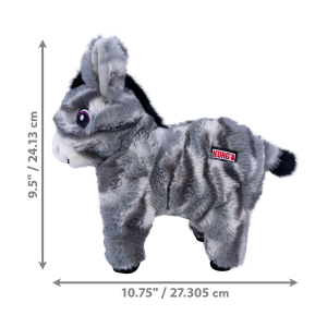 KONG Low Stuff Stripes Donkey Squeaky Plush Dog Toy - Medium