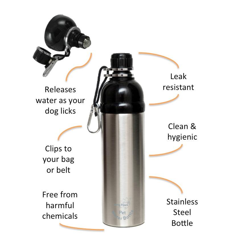 Harleys Companions - Dog Water Bottle, Lick 'n Flow, Navy Friend 750ml