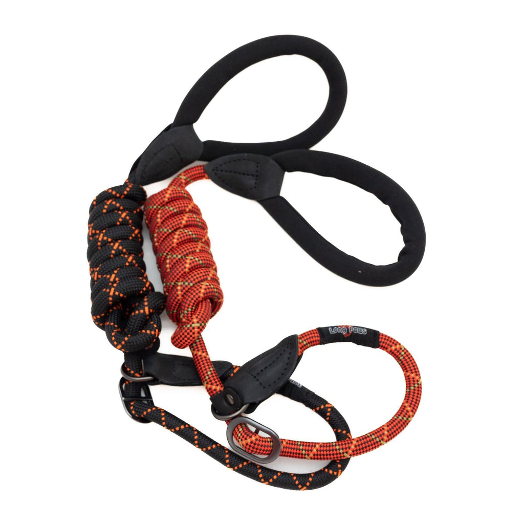 Harleys Companions - Comfort Rope Slip Lead | Red / Orange