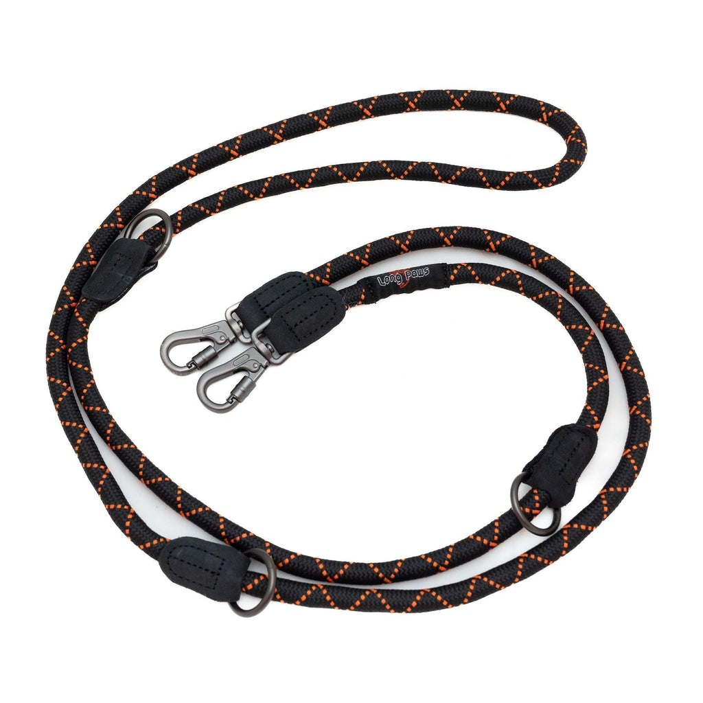 Harleys Companions - Multi-Function Rope Training Lead with Screw Lock Karabiner- Black