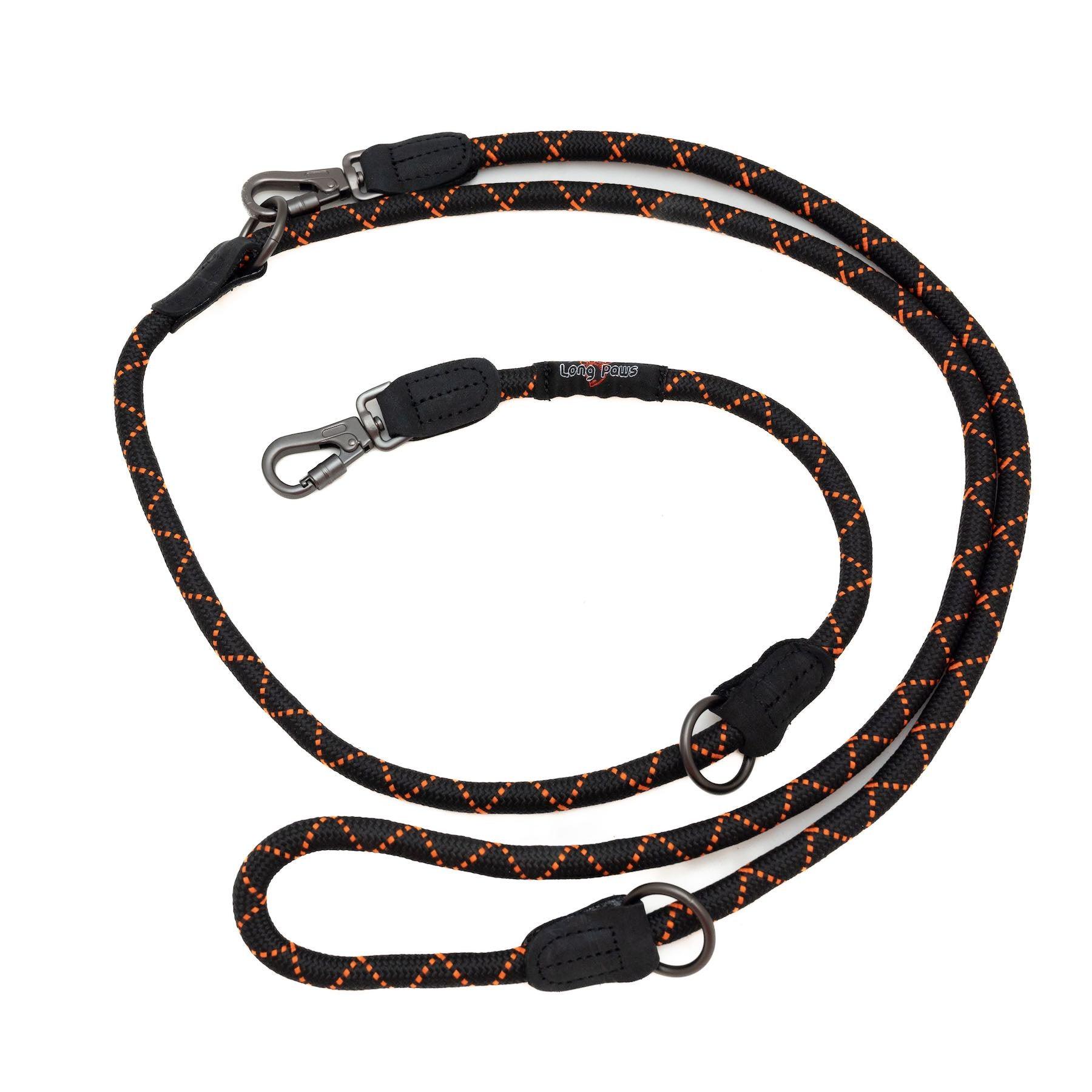 Harleys Companions - Multi-Function Rope Training Lead with Screw Lock Karabiner- Black