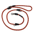 Harleys Companions - Multi-Function Rope Training Lead with Screw Lock Karabiner - Orange / Red