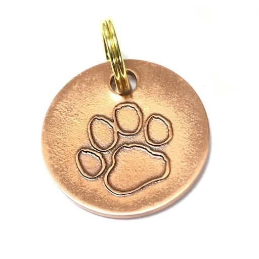 Harleys Companions - Antique Copper Paw, Dog Tags (22mm)