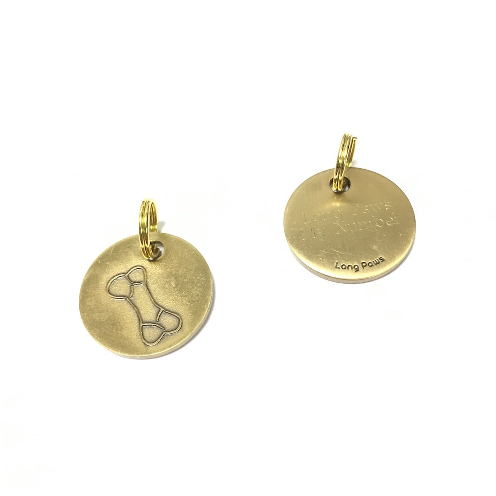 Harleys Companions - Antique Gold Bone, Dog Tags (22mm)