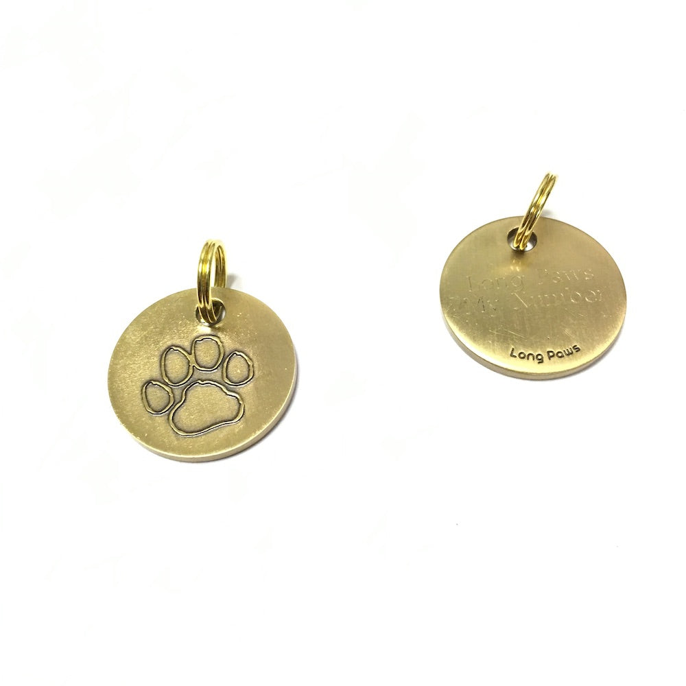 Harleys Companions - Antique Gold Paw, Dog Tags (22mm)