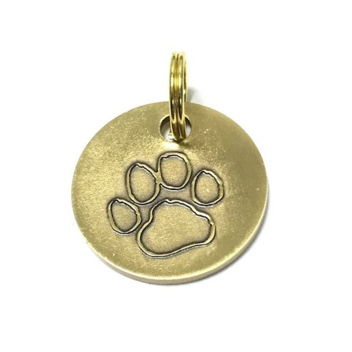 Harleys Companions - Antique Gold Paw, Dog Tags (22mm)