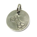 Harleys Companions - Antique Nickel Bone, Silver Grey Dog Tags (22mm)