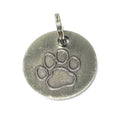 Harleys Companions - Antique Nickel Paw, Silver / Grey Dog Tag (22mm)