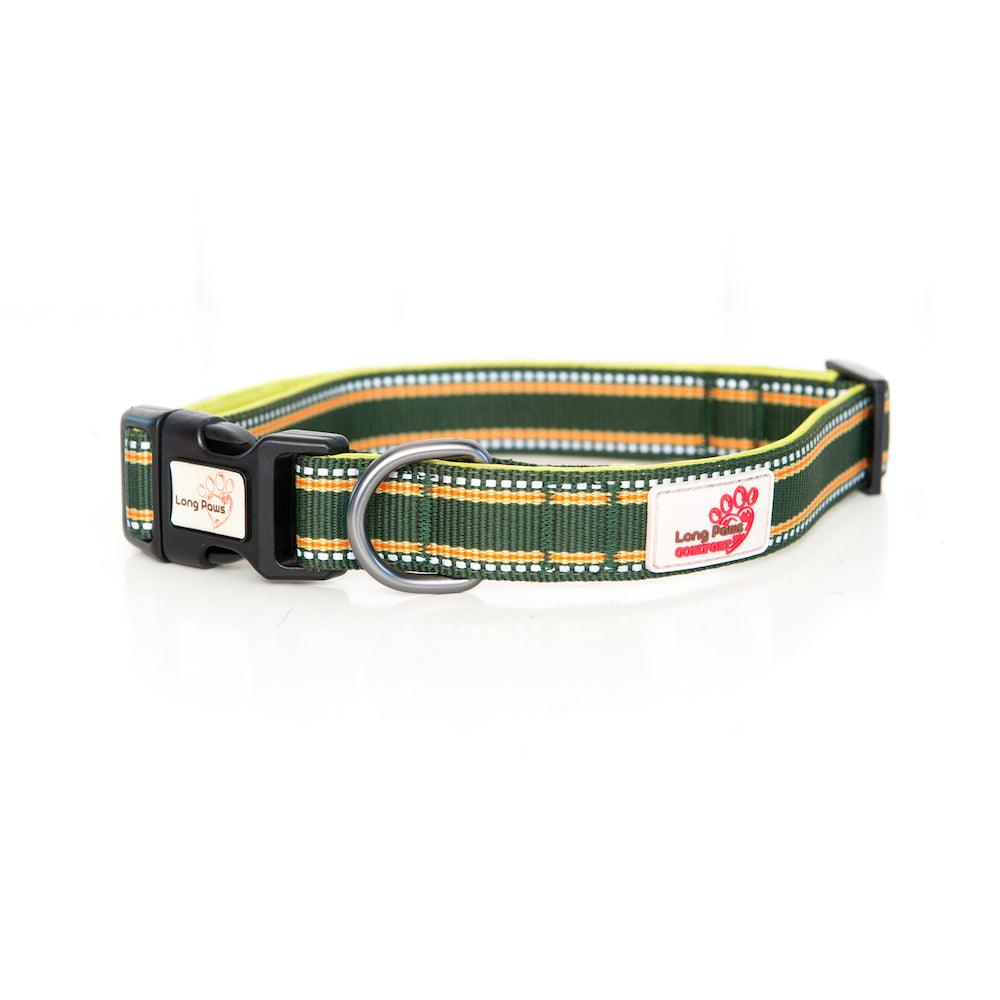 Harleys Companions - Comfort Reflective Padded Dog Collar | Green