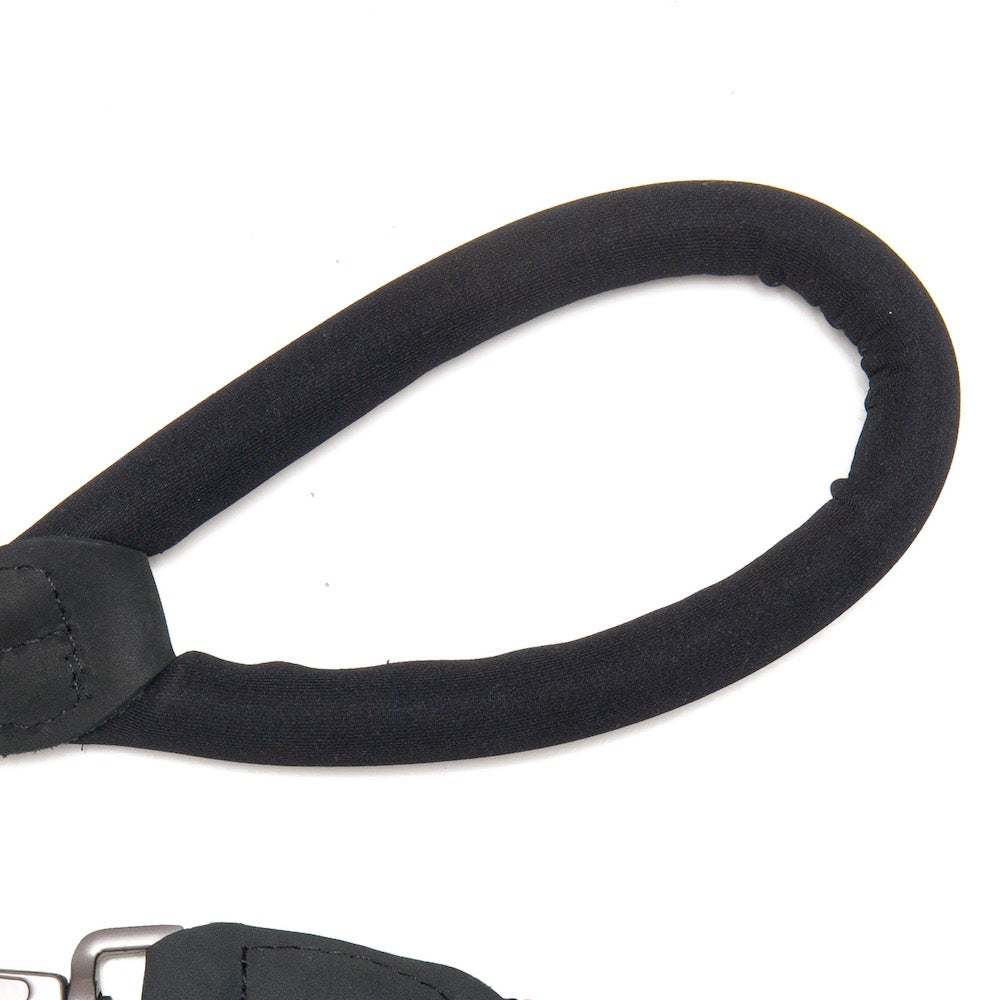 Harleys Companions - Comfort Rope Lead | TRIGGER Clip | Black with Orange Stripes 80cm